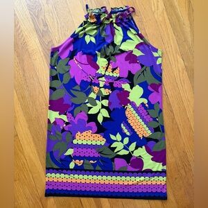 London Times Ruffle Neck halter Dress - size 10